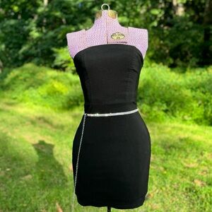 Y2K stretchy little black tube dress bodycon by Bongo in size S